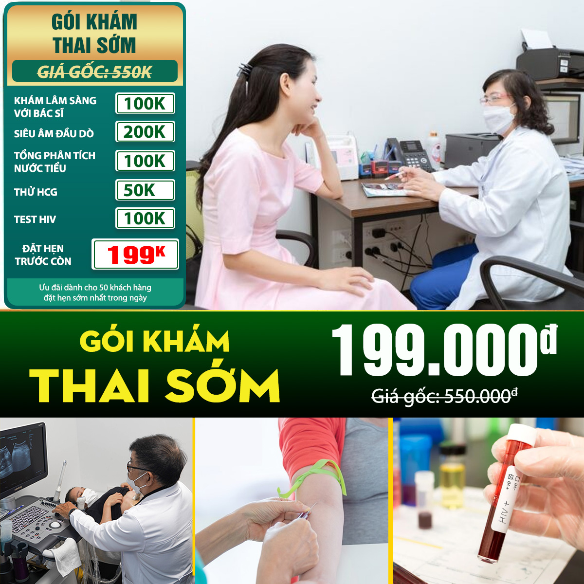 gói khám thai sớm 199k